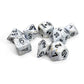 CHX30067 Marble Calcite with Black Numbers 7+1 Dice Set 16mm (5/8in)