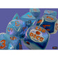 CHX30069 Midnight Borealis Dice with Copper Numbers 7+1 Lab Dice Set 16mm (5/8in)