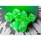 CHX30074 Gelatinous Nebula Dice with Grey Numbers 7+1 Lab Dice Set 16mm (5/8in)