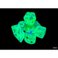 CHX30074 Gelatinous Nebula Dice with Grey Numbers 7+1 Lab Dice Set 16mm (5/8in)