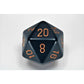 CHXXQ2026 Dusty Blue Opaque Die Copper Numbers D20 34mm Pack of 1