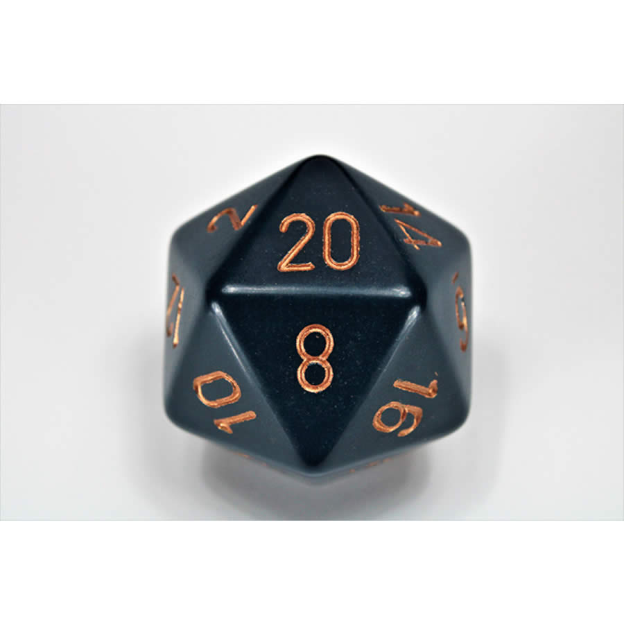CHXXQ2026 Dusty Blue Opaque Die Copper Numbers D20 34mm Pack of 1