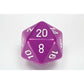 CHXXQ2027 Light Purple Opaque Die White Numbers D20 34mm Pack of 1