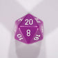 CHXXQ2027 Light Purple Opaque Die White Numbers D20 34mm Pack of 1