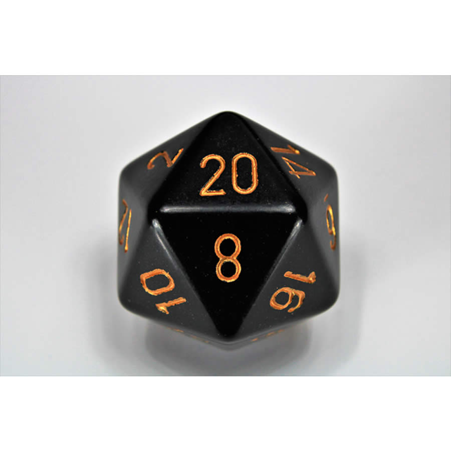 CHXXQ2028 Black Opaque Die Gold Numbers D20 34mm (1.34in) Pack of 1