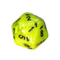 CHXXVUD00 Bright Green Vortex Countup and Down Die with Black Numbers D20 25mm (1in) Pack of 1