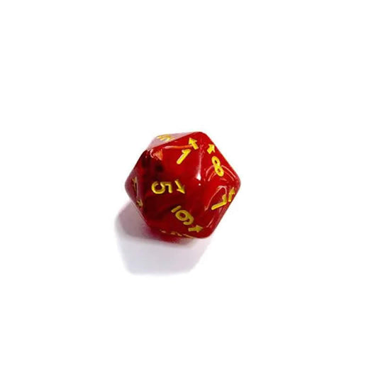 CHXXVUD44 Red Vortex Countup and Down Die with Yellow Numbers D20 25mm (1in) Pack of 1
