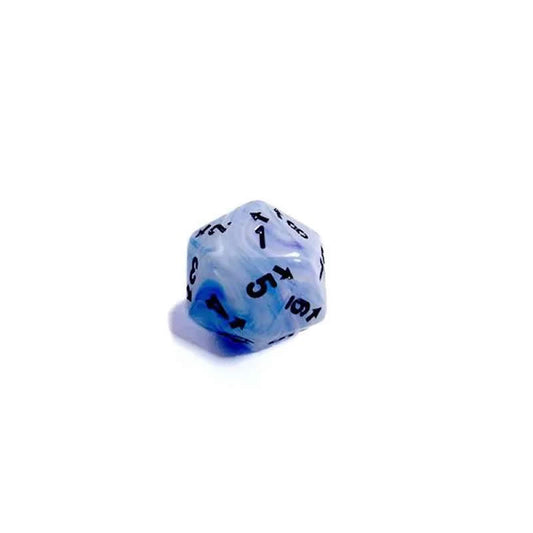 CHXXVUD56 Ice Blue Vortex Countup and Down Die with Black Numbers D20 25mm (1in) Pack of 1