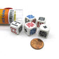KOP01447 Poker Dice Game White Opaque 6 sided (D6) 6mm (5/8in) Dice