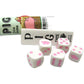 KOP01458 Pig Dice Game White Opaque with Pink Six Sided 16mm (5/8in) Dice