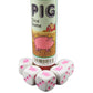 KOP01458 Pig Dice Game White Opaque with Pink Six Sided 16mm (5/8in) Dice