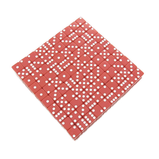 KOP01821 Red Opaque Dice with White Pips D6 12mm (1/2in) Bulk Pack of 200 Dice