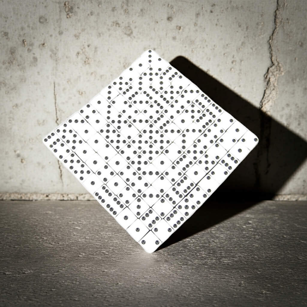 KOP01822 White Opaque Dice with Black Pips D6 12mm (1/2in) Bulk Pack of 200 Dice