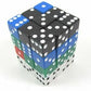 KOP01826 Assorted Opaque Squared Corner Dice Pips D6 12mm Pack of 36