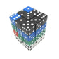 KOP01826 Assorted Opaque Squared Corner Dice Pips D6 12mm Pack of 36
