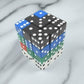 KOP01826 Assorted Opaque Squared Corner Dice Pips D6 12mm Pack of 36