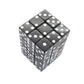 KOP01828 Black Opaque Squared Corner Dice with White Pips D6 12mm (1/2in) Pack of 36 Dice