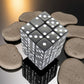 KOP01828 Black Opaque Squared Corner Dice with White Pips D6 12mm (1/2in) Pack of 36 Dice