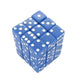 KOP01829 Blue Opaque Squared Corner Dice with White Pips D6 12mm (1/2in) Pack of 36 Dice