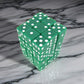 KOP01830 Green Opaque Squared Corner Dice with White Pips D6 12mm (1/2in) Pack of 36 Dice