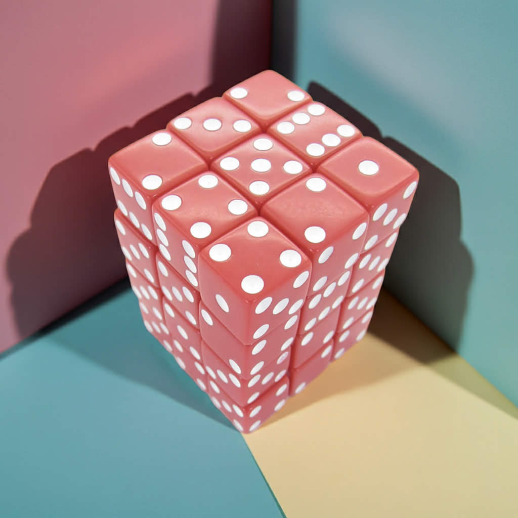 KOP01834 Red Opaque Squared Corner Dice with White Pips D6 12mm (1/2in) Pack of 36 Dice