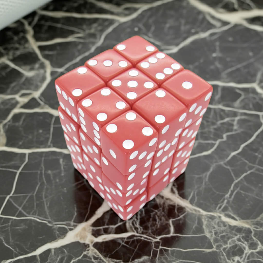 KOP01834 Red Opaque Squared Corner Dice with White Pips D6 12mm (1/2in) Pack of 36 Dice