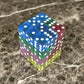KOP01851 Assorted Transparent Squared Corner Dice with Pips D6 12mm (1/2in) Pack of 36 Dice