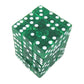 KOP01853 Green Transparent Squared Corner Dice with White Pips D6 12mm (1/2in) Pack of 36 Dice