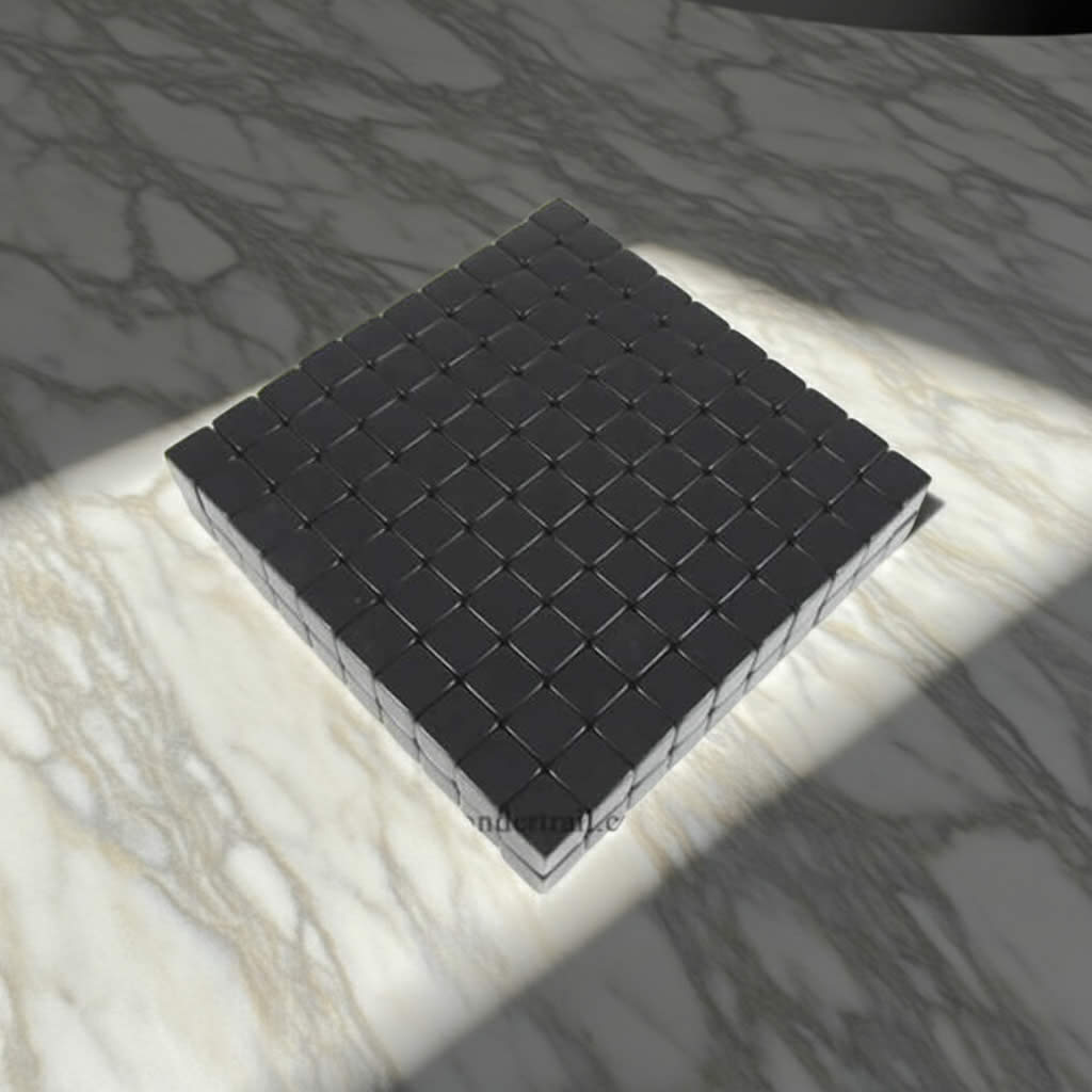 KOP01976 Black Blank Opaque Dice Counting Cubes D6 16mm (5/8in) Bulk Pack of 200 Cubes