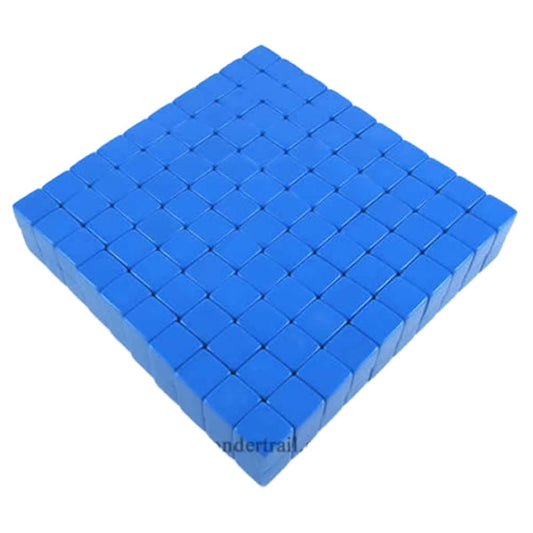 KOP01979 Blue Blank Opaque Dice D6 16mm (5/8in) Bulk Pack of 200