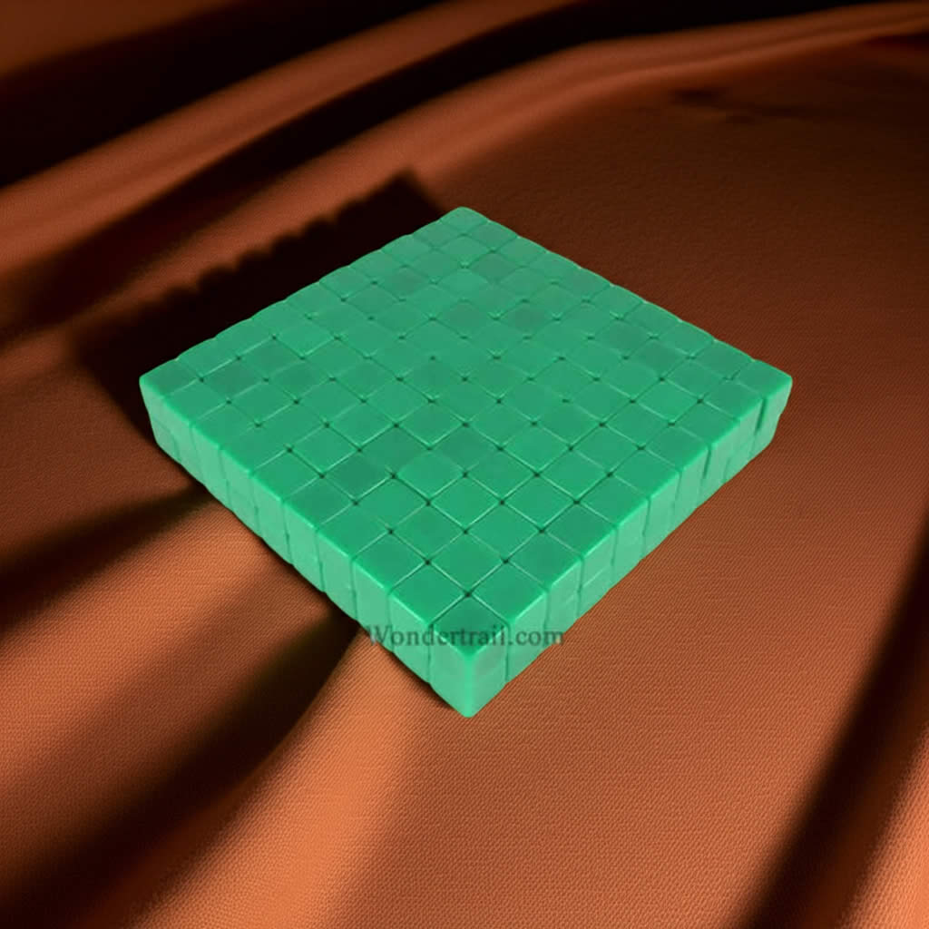 KOP01981 Green Blank Opaque Dice Counting Cubes D6 16mm (5/8in) Bulk Pack of 200 Cubes