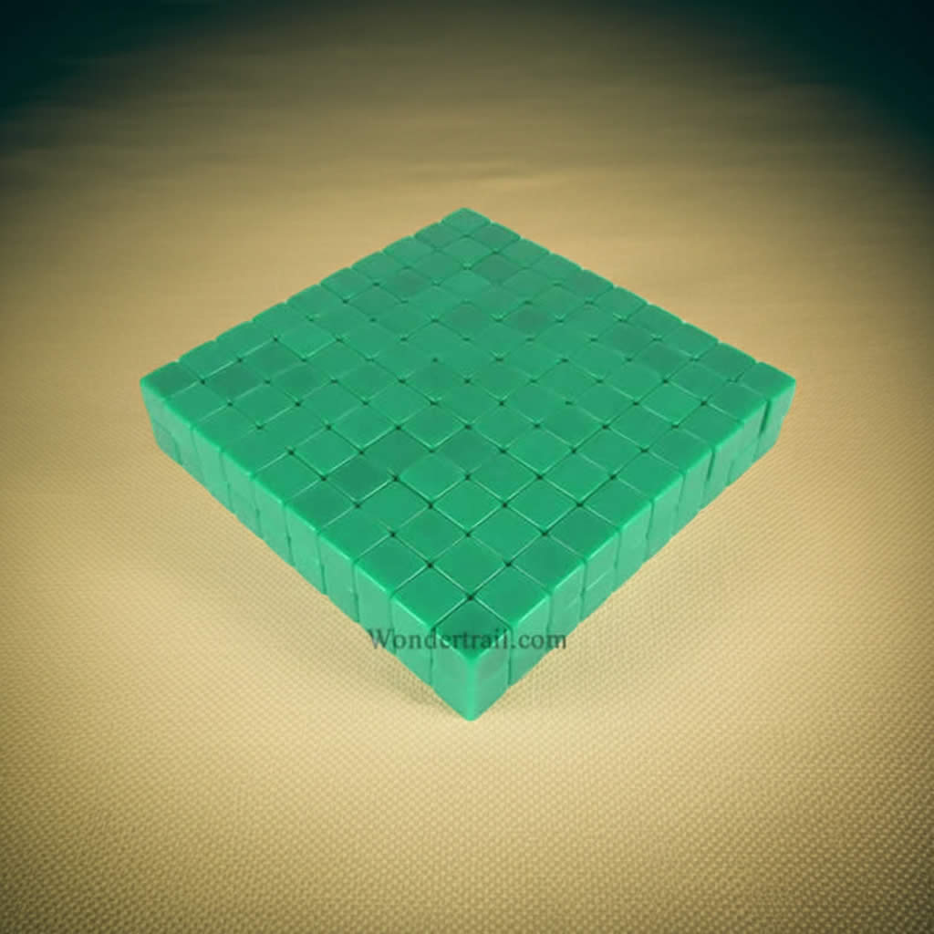 KOP01981 Green Blank Opaque Dice Counting Cubes D6 16mm (5/8in) Bulk Pack of 200 Cubes