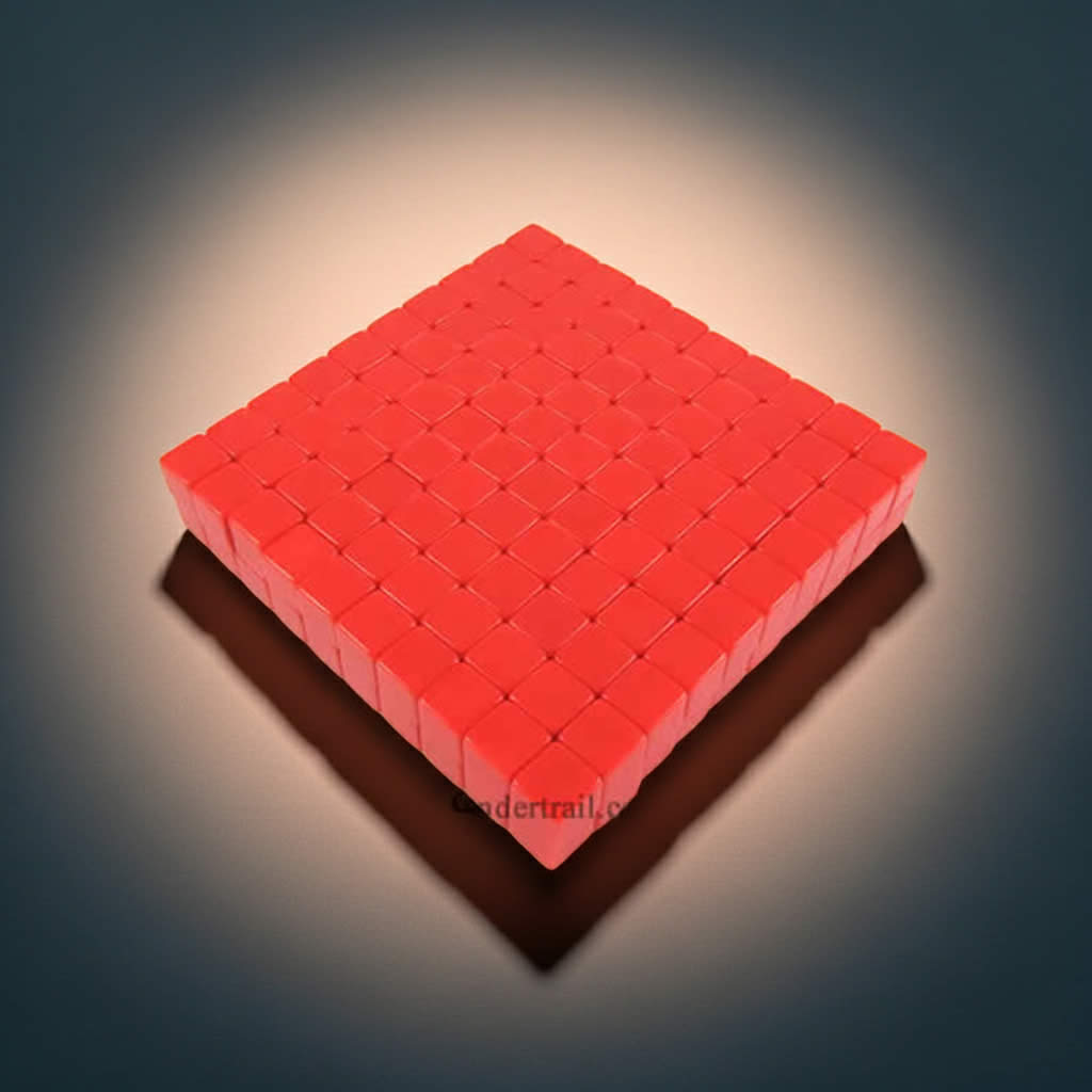 KOP01986 Red Blank Opaque Dice Counting Cubes D6 16mm (5/8in) Bulk Pack of 200 Cubes