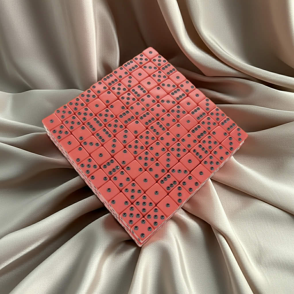 KOP01987 Red Opaque Dice with Black Pips D6 16mm (5/8in) Bulk Pack of 200 Dice