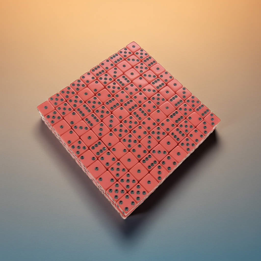 KOP01987 Red Opaque Dice with Black Pips D6 16mm (5/8in) Bulk Pack of 200 Dice