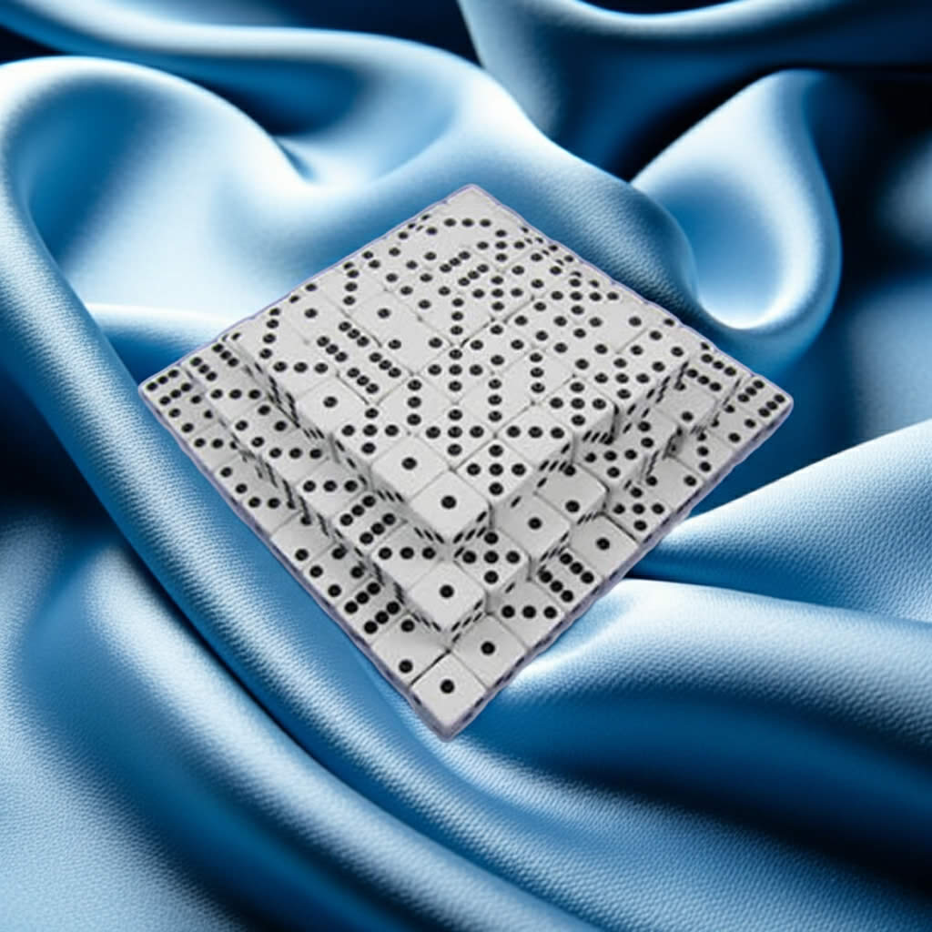 KOP01990 White Opaque Dice with Black Pips D6 16mm (5/8in) Bulk Pack of 200 Dice