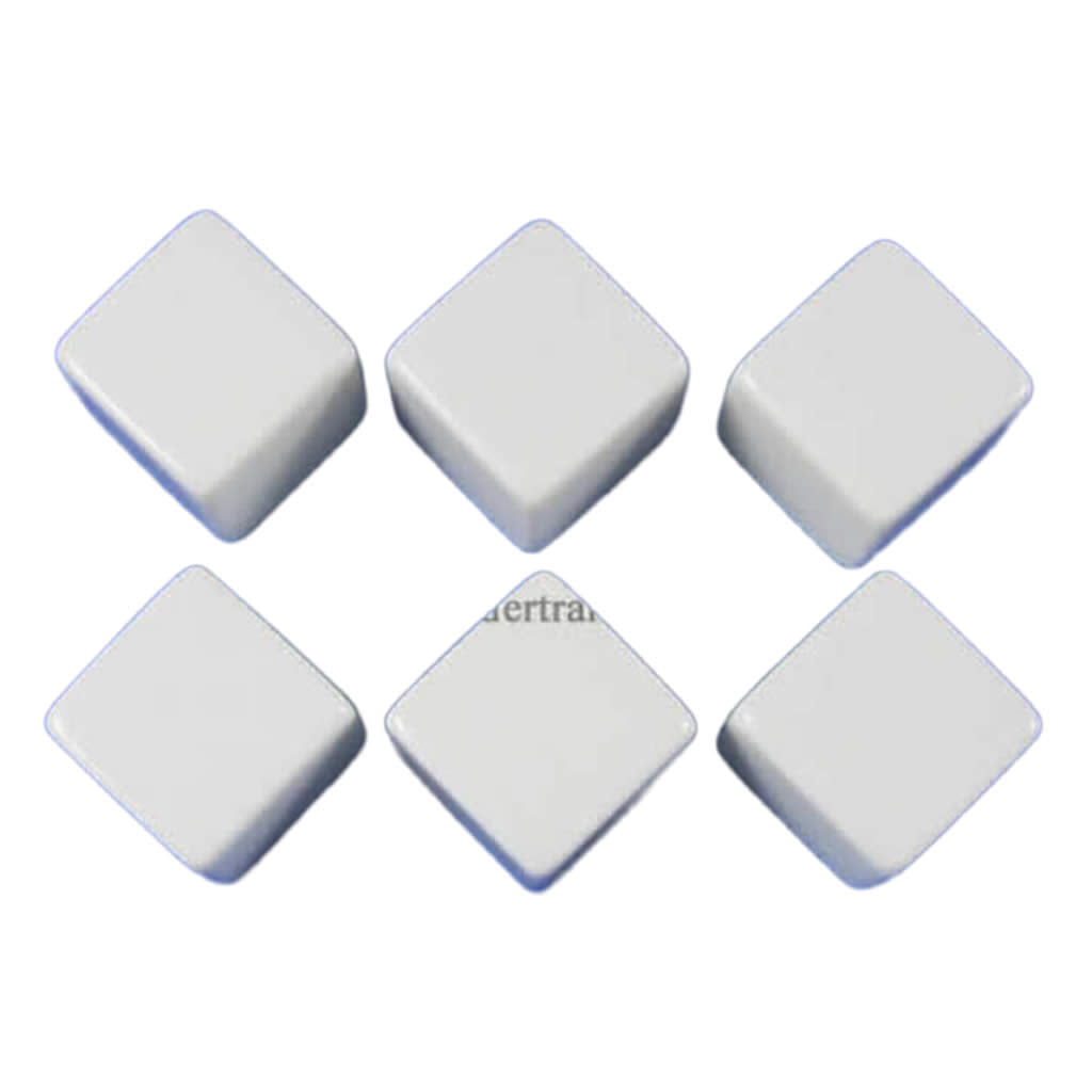 KOP02033 White Blank Opaque Dice Counting Cubes D6 16mm (5/8in) Pack of 6 Cubes