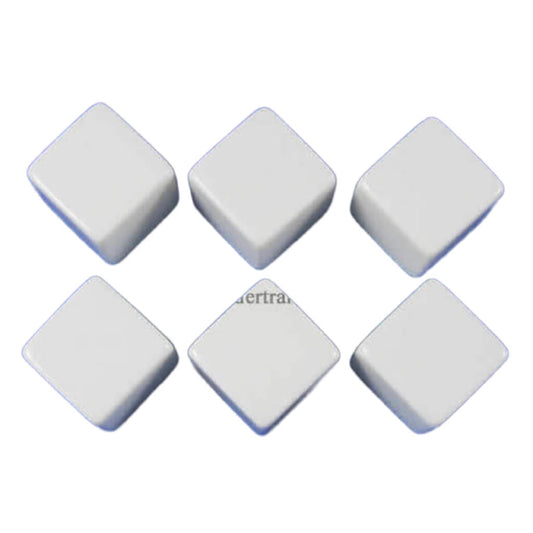 KOP02033 White Blank Opaque Dice Counting Cubes D6 16mm (5/8in) Pack of 6 Cubes