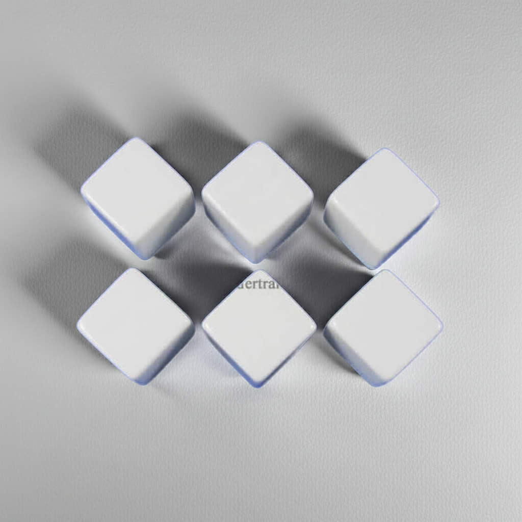 KOP02033 White Blank Opaque Dice Counting Cubes D6 16mm (5/8in) Pack of 6 Cubes