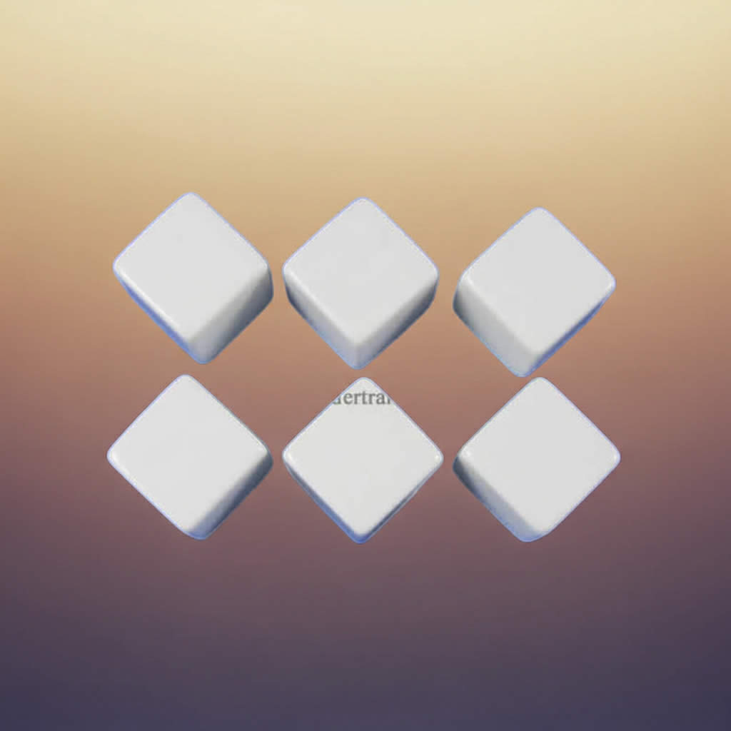 KOP02033 White Blank Opaque Dice Counting Cubes D6 16mm (5/8in) Pack of 6 Cubes