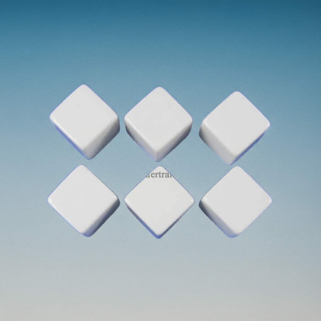 KOP02033 White Blank Opaque Dice Counting Cubes D6 16mm (5/8in) Pack of 6 Cubes