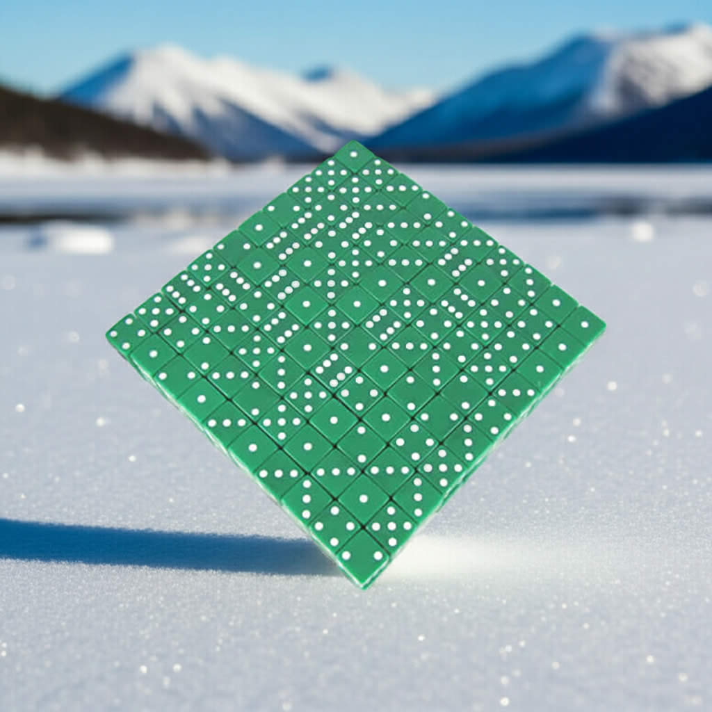 KOP02098 Green Opaque Dice with White Pips D6 19mm (3/4in) Bulk Pack of 200 Dice