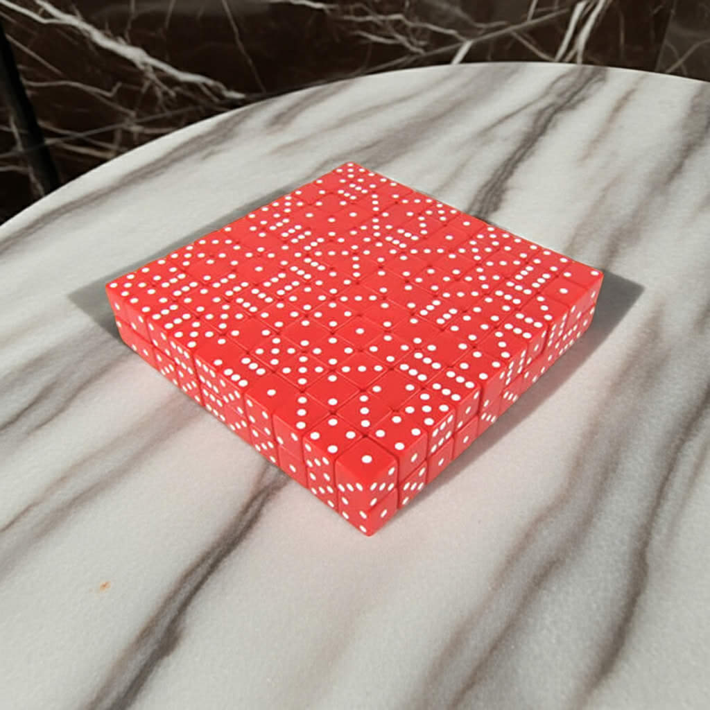 KOP02099 Red Opaque Dice with White Pips D6 19mm (3/4in) Bulk Pack of 200 Dice