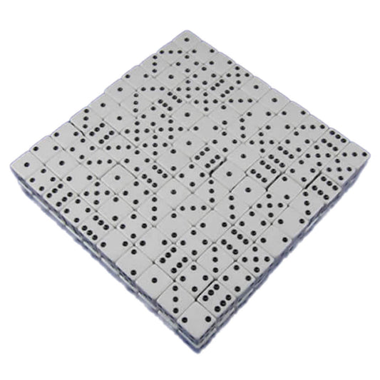 KOP02100 White Opaque Dice with Black Pips D6 19mm (3/4in) Bulk Pack of 200 Dice