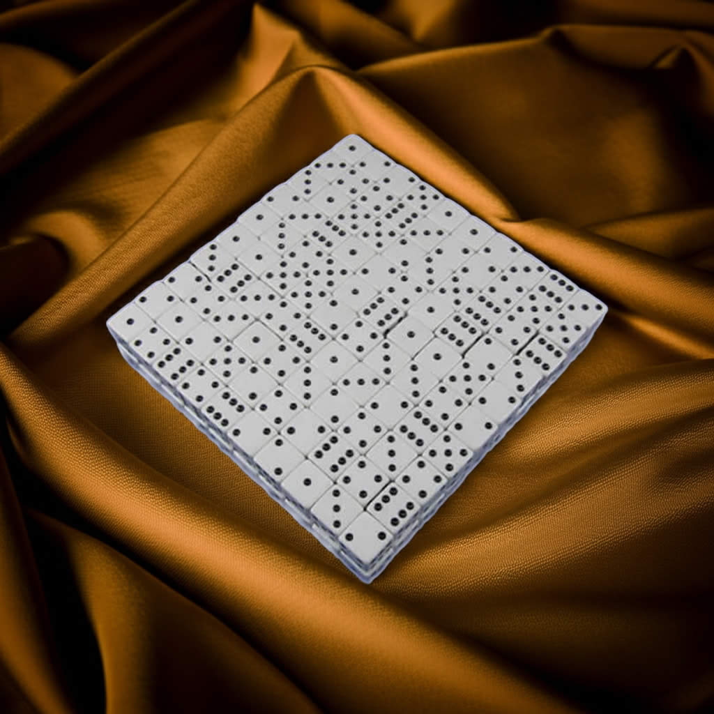 KOP02100 White Opaque Dice with Black Pips D6 19mm (3/4in) Bulk Pack of 200 Dice