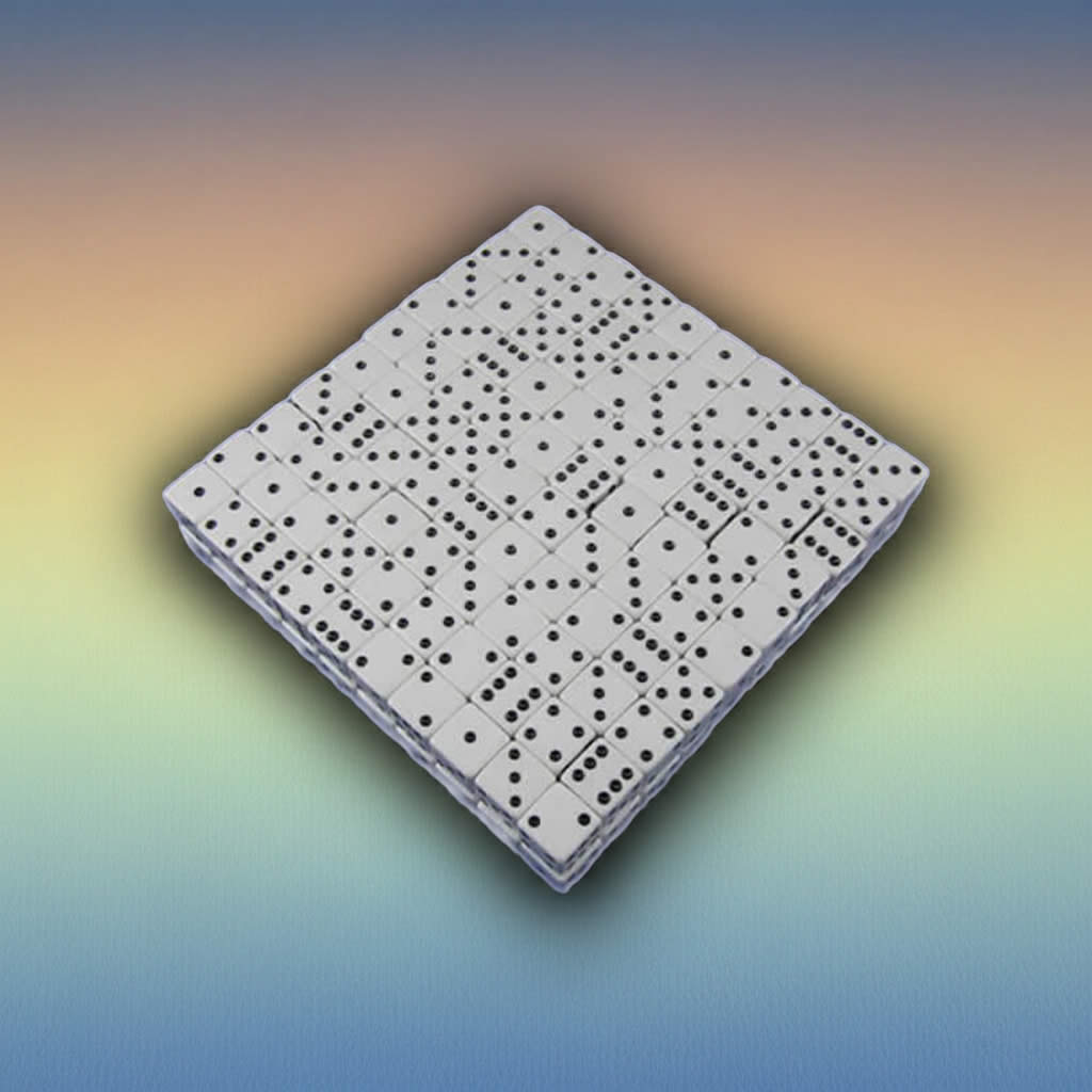 KOP02100 White Opaque Dice with Black Pips D6 19mm (3/4in) Bulk Pack of 200 Dice