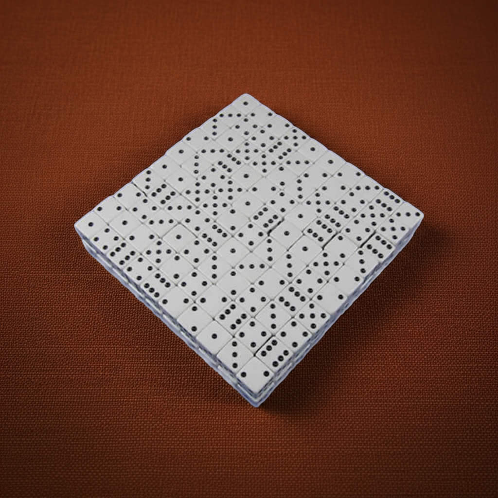 KOP02100 White Opaque Dice with Black Pips D6 19mm (3/4in) Bulk Pack of 200 Dice