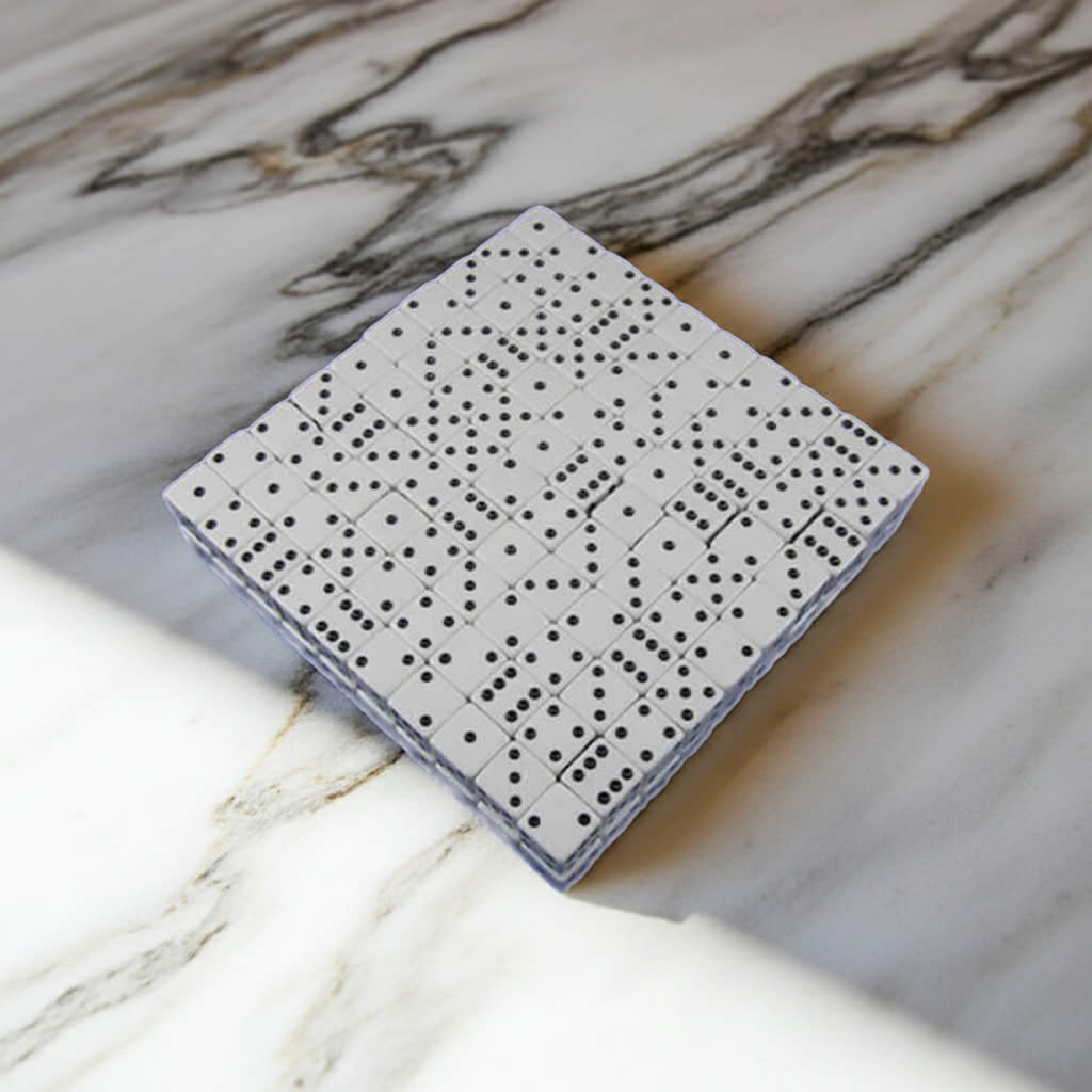 KOP02100 White Opaque Dice with Black Pips D6 19mm (3/4in) Bulk Pack of 200 Dice