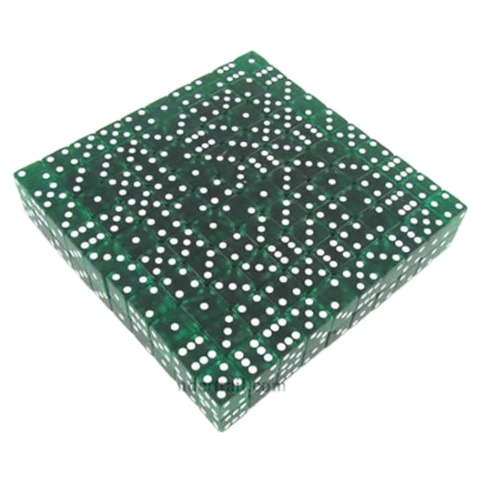 KOP02115 Green Transparent Dice with White Pips D6 19mm (3/4in) Bulk Pack of 200 Dice