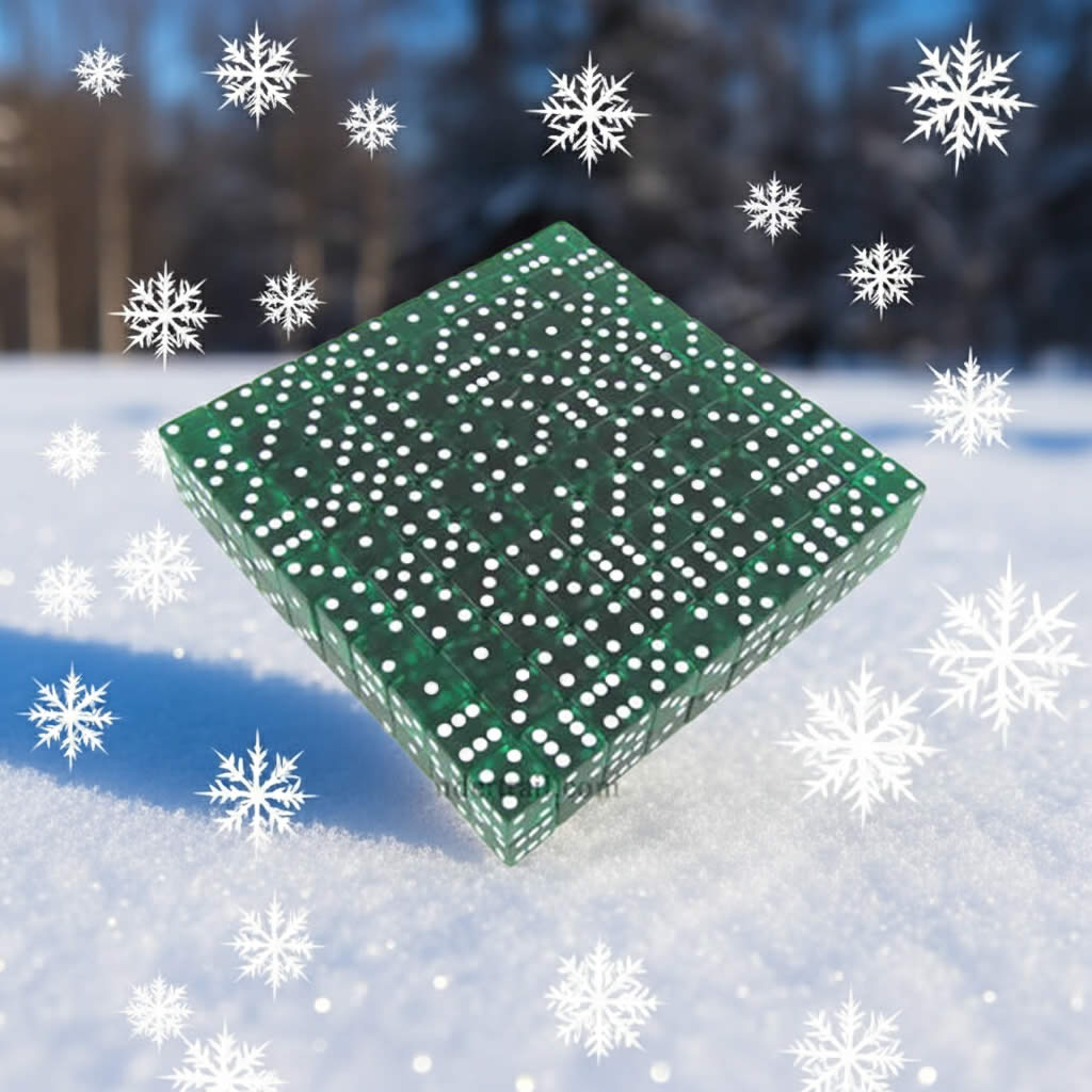 KOP02115 Green Transparent Dice with White Pips D6 19mm (3/4in) Bulk Pack of 200 Dice